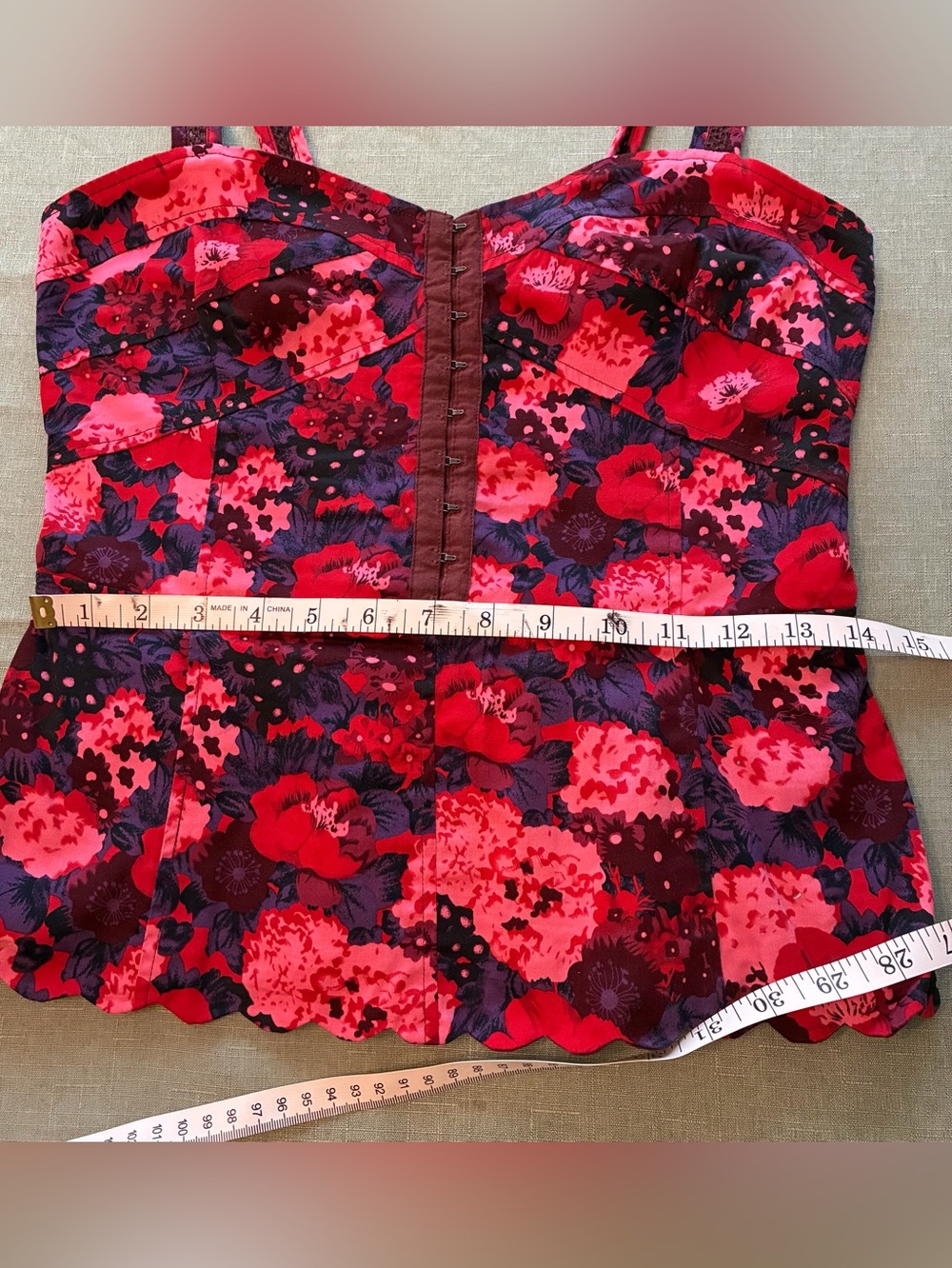 Free People Floral Hook-and-Eye Peplum Top in Red and Pink - Picture 13 of 16